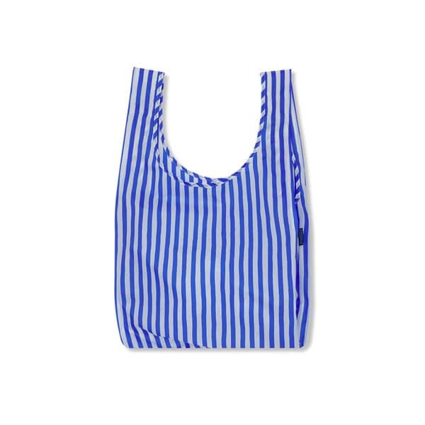 [바쿠백] 휴대용 장바구니 접이식 시장가방 Blue Painted Stripe