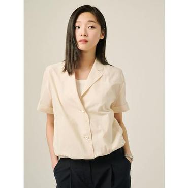 빈폴레이디스 25SS 코튼 혼방 반소매 쇼트 재킷 - 아이보리 BF5411C060