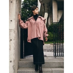 Ruffle cape blouse - pink