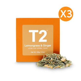  T2 티투 레몬그라스 진저 루즈 리프 과일차 큐브 100g X3