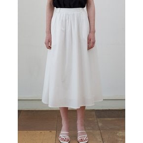 comos 1096 detachable pocket cotton shirring skirt (white)