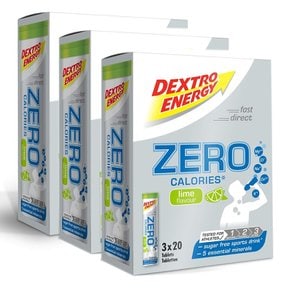 Dextro Energy 덱스트로 에너지 칼로리 제로 전해질 음료 라임 맛 3X20 타블렛 3팩