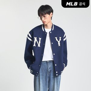 MLB [코리아공식] 울 어깨배색 쿠퍼스 바시티자켓 NY (L.Navy)