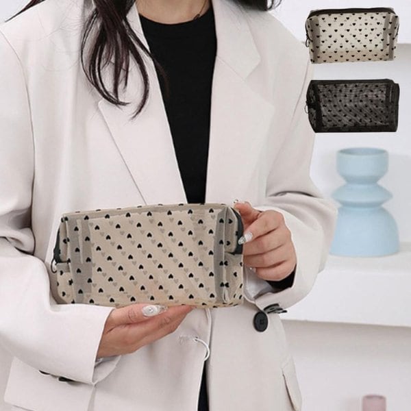 [옷자락] 여자 메쉬 망사 사각형 통수납 물놀이 파우치