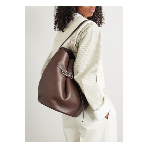 리프너 버클 가죽 버킷백 다크 브라운 46376663162883542