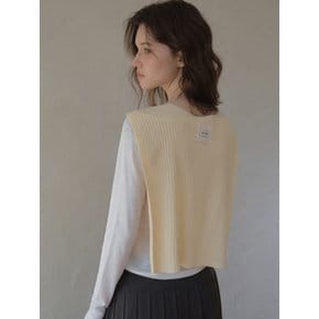 Ribbon Fake Shawl_Butter cream(OC26KN04)
