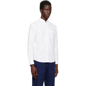 메르츠 비 슈바넨 화이트 버튼다운 코튼 옥스포드 셔츠 SHIRT19OX.01.3 01 white