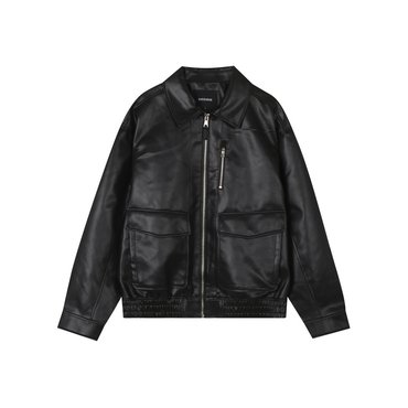 버커루 비건 레더 블루종 자켓(B255LI050P)
