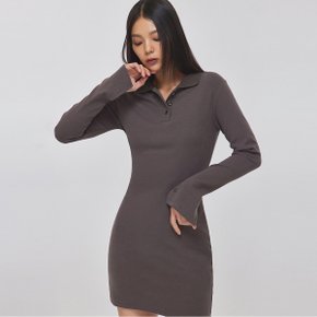 [TOPGIRL] SLIT LONG SLEEVE POLO DRESS_T326DS500(BK)