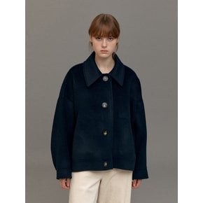 WOOL HANDMADE SHORT COAT (DARK NAVY)