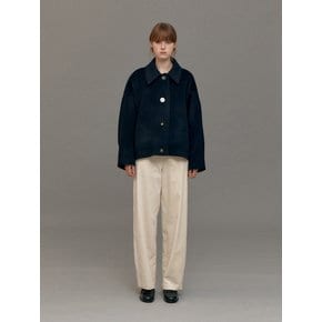 WOOL HANDMADE SHORT COAT (DARK NAVY)