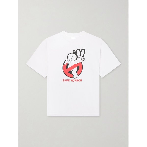 세인트 호러 프린트 코튼 저지 티셔츠 46376663162962430