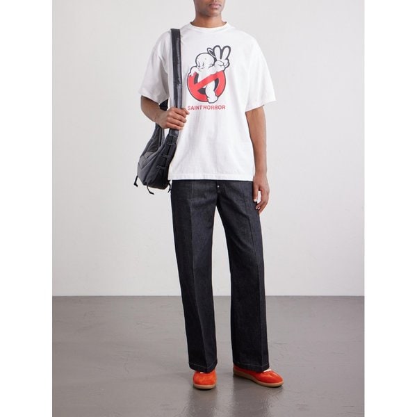 세인트 호러 프린트 코튼 저지 티셔츠 46376663162962430