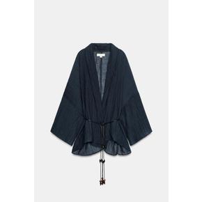링클 벨트 와이드 소매 자켓 / 4387/333/401 NAVY BLUE