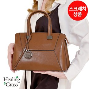 [여주점] [스크래치] 심플라인 천연소가죽 핸드백 (브라운) HGCH5858BR-S