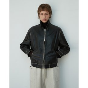 Unisex European Lambskin overfit blouson JK_Black