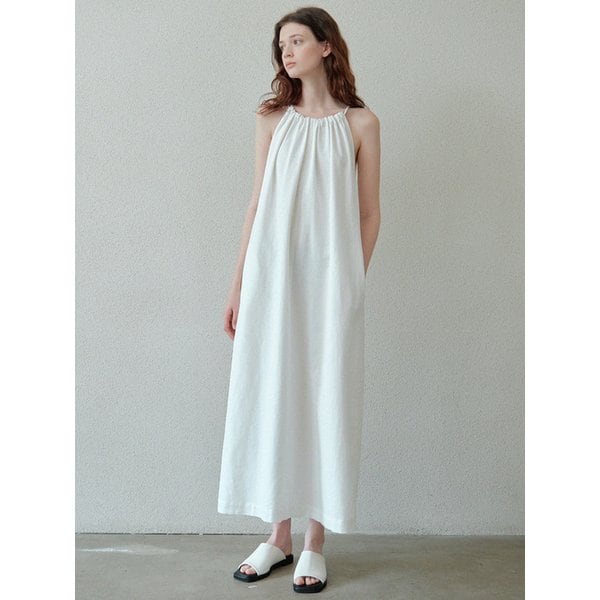 linen halter dress (ivory)