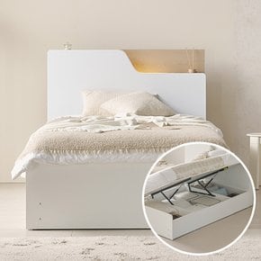 라운디 투톤에디션 LED 모션 리프트업 빅수납 침대프레임 SS