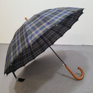 애슬릿 여자 남자 체크 우드 자동 장우산 단우산 　