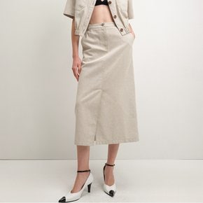 [SSG 단독] COTTON SLIT SKIRT_CREAM J242NSK315