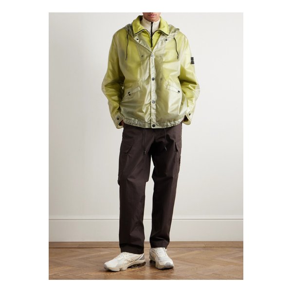 레이어드 가먼트 다이 셸 코튼 몰스킨 후드 재킷 옐로 46376663162906626