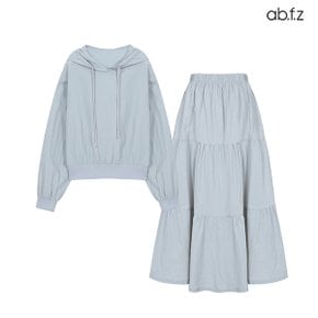 후드넥 티셔츠 플레어 스커트 세트 (AFZ5MKA1A)