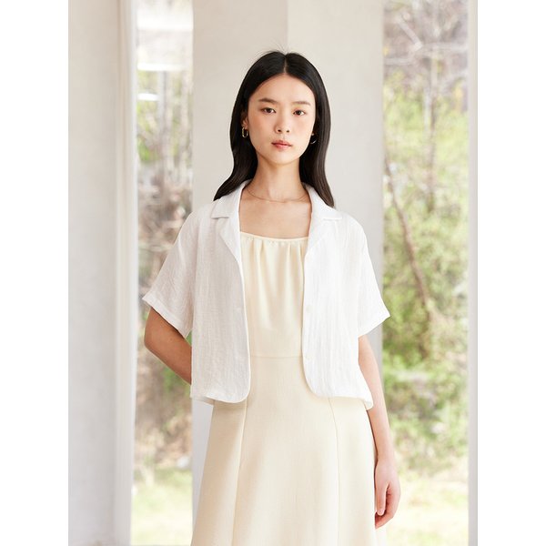 테일러드 카라넥 셔츠형 반팔 자켓 (VKJAF2142)