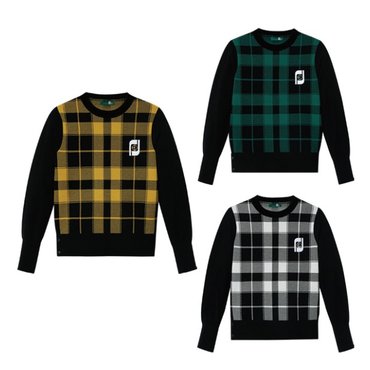  풋조이골프긴팔티 CQK FKJWK7304 KR 23FW CHECKERED KNIT WMN