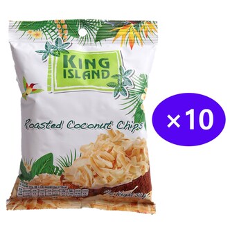  킹아일랜드 구운 오리지널 코코넛칩 50g 10봉-코코넛함량 94.97