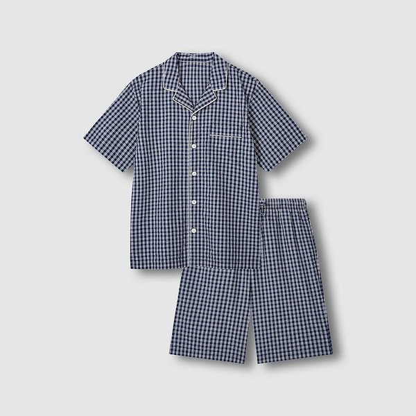 남 시어서커 체크 5부 파자마 세트 J216201103057