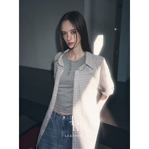 투 포켓 체크 하프 롤업 셔츠 [3COLOR]