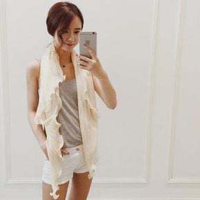 보드미 자외선 차단 가디건 스카프 1P 여름 프릴 시스루가디건 자외선차단가디건
