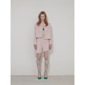 TWEED UNBALANCE JACKET [PINK]