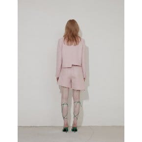 TWEED UNBALANCE JACKET [PINK]