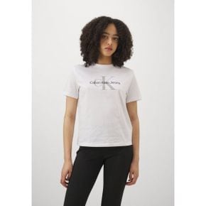 5002704 Calvin Klein MONOLOGO CREW NECK TEE - Print T-shirt brilliant white