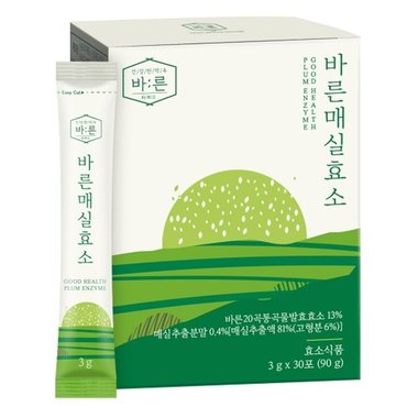  바른 매실 효소 곡물 발효 효소식품 3g x 30포, 1박스