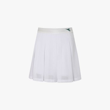 디아도라 [공식스토어] 플레르 메쉬 플리츠 스커트 WHITE