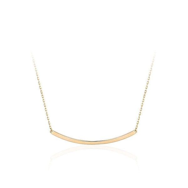 14K GOLD 심플 라운드 스틱 데일리 체인 목걸이