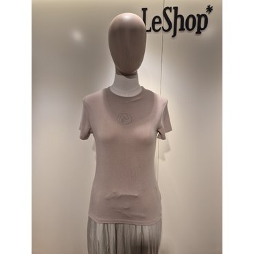 르샵 라운드넥 볼륨 자수 슬림핏 반팔 티셔츠 L2F25JTS110