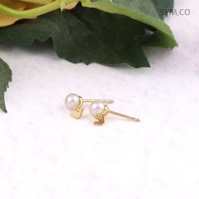 알마니 EG3583 독수리 엠블럼 스터드 화이트 펄 스털링 골드실버 여자 실버 귀걸이 e16