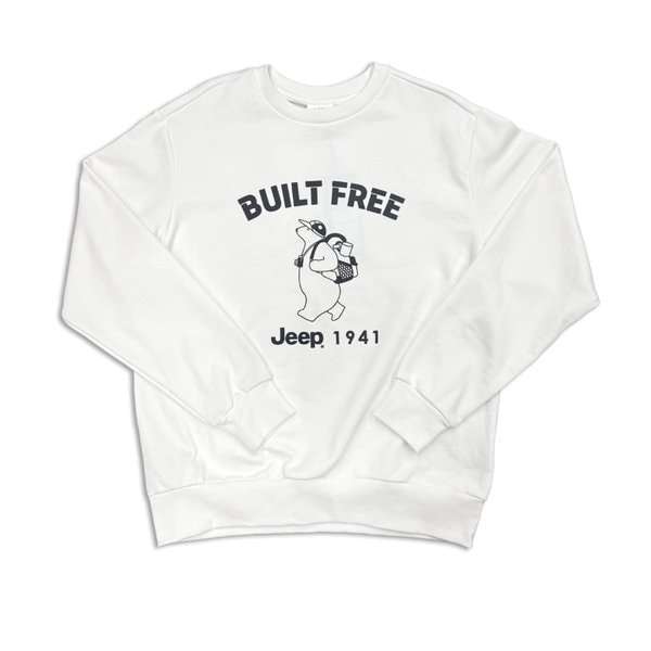 [여주점] 지프 BUILT FREE 베어 루즈핏 맨투맨 JQ1TSU894WH