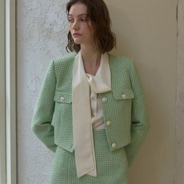 나인(Atelier Nain) (택가:189,000원)웬디 트위드 셋업 크롭 자켓(JK-2811)