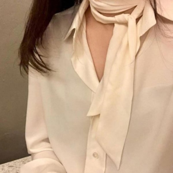 [옷자락] 여성 키치무드 롱타이 무지 넥스트링 스카프