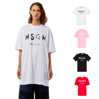  MSGM 여성 반팔 로고 드레스 2000MDA510