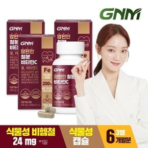 [총 6개월분] GNM 맘편한 비헴철 임산부 철분 비타민C 60캡슐 x 3병 / ...