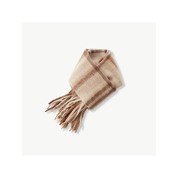 빅 볼드 체크 머플러 (베이지)