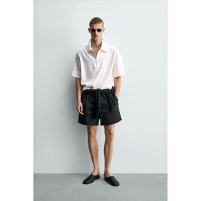 ZARA 자라 테크니컬 집업 짚업 폴로 카라티 셔츠 화이트 6861692250 6861692 1267032