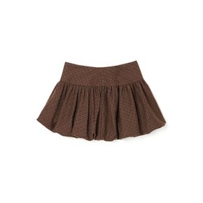 lotsyou_Holiday Check Balloon Skirt Brown