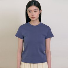 Cap sleeve round T-shirts (Dusty Navy)