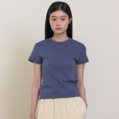 Cap sleeve round T-shirts (Dusty Navy)